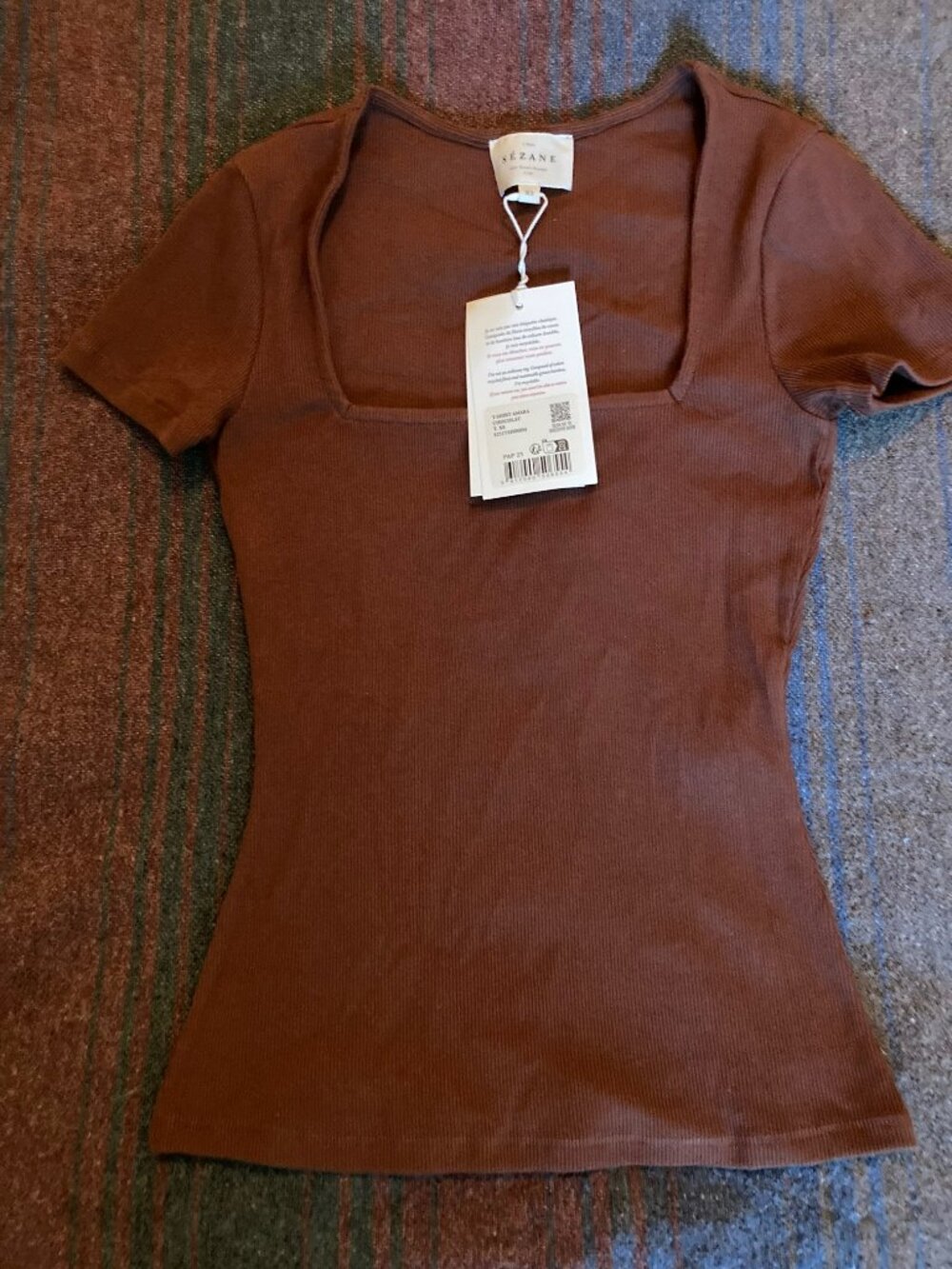 Sezane Amara top in Chocolate NWT